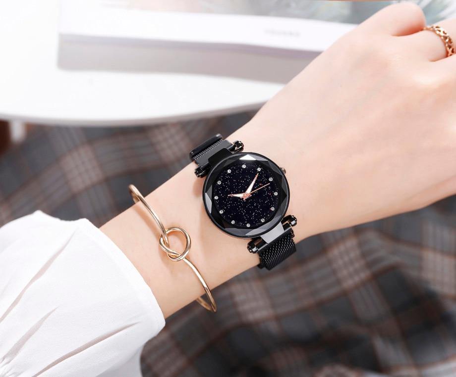 Luxury Women Watches Magnetic Starry Sky Female Clock Quartz Wristwatc –  Alert Acid