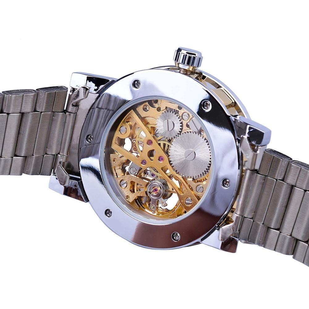 Winner Brand Mens Sport Watches Stainless Steel Band Steampunk Automatic  Skeleton Watch For Business+Gift Box | Wish