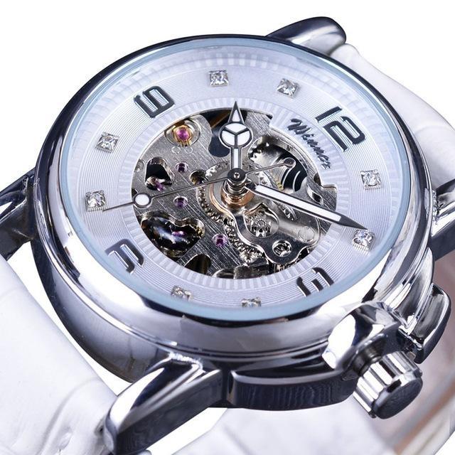 WINNER Navy Skeleton Automatic Mechanical Watch for Men Luminous Hands  Luxury Watches Top Brand Blue Stainless Steel Strap Clock - AliExpress